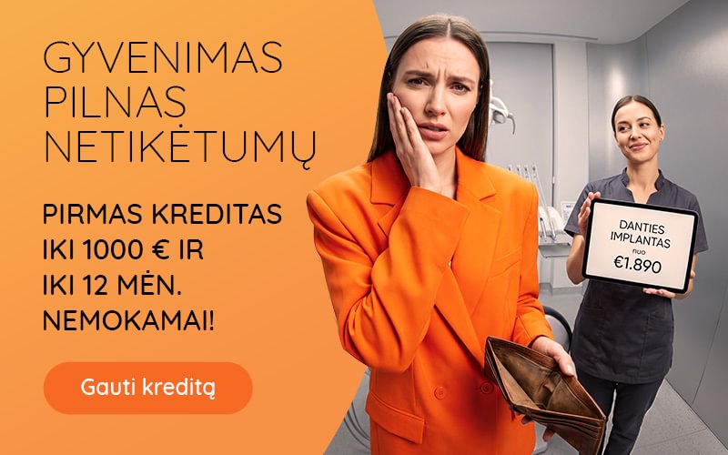 Pirmas kreditas iki 1000€ ir iki 12 mėn. nemokamai!