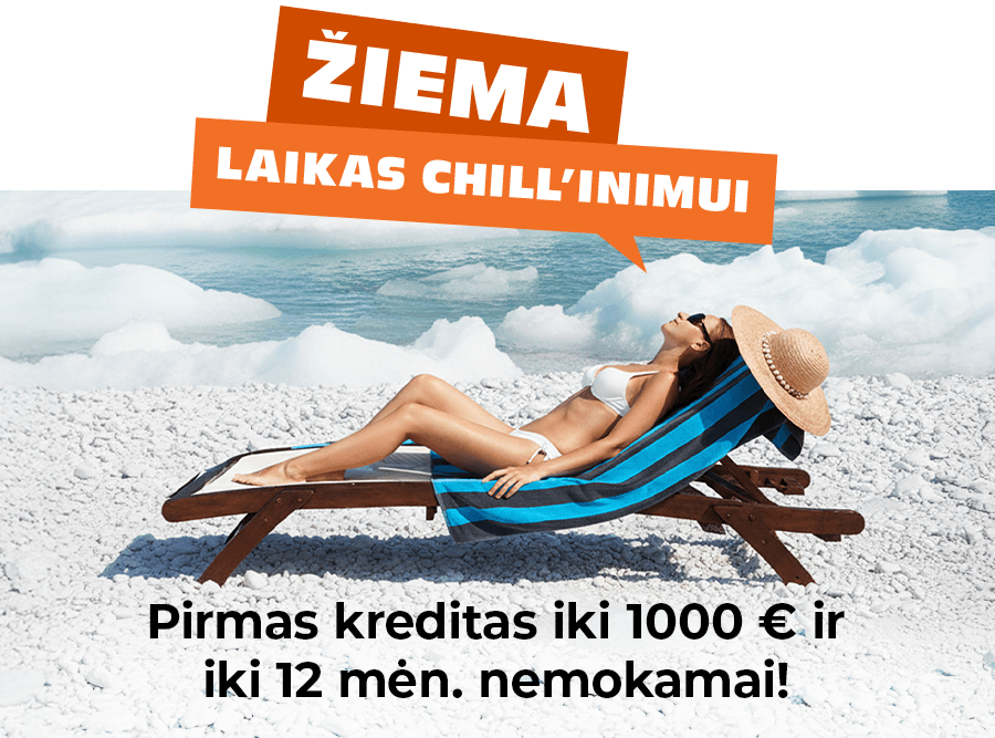 Pirmas kreditas iki 1000€ ir iki 12 mėn. nemokamai!
